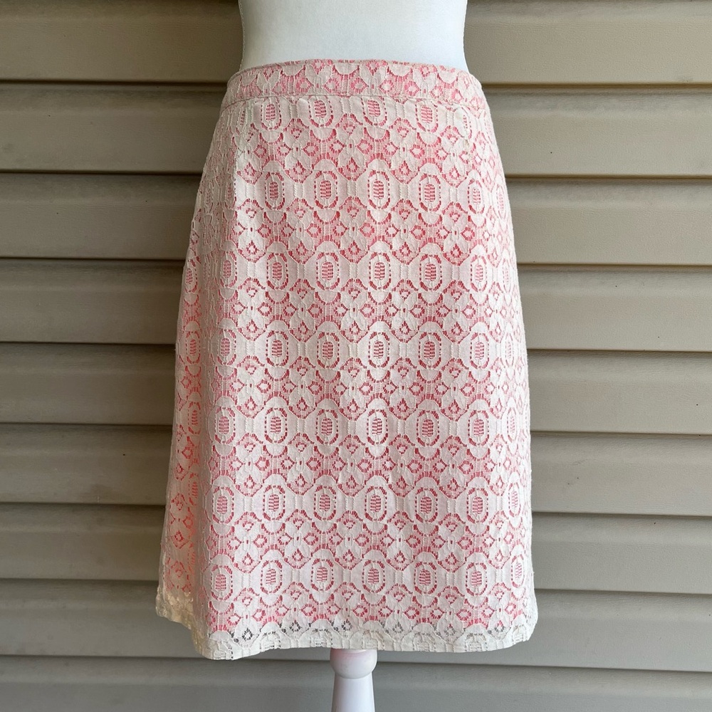 •Kenar• Lace Overlay Pencil Skirt - Size 10